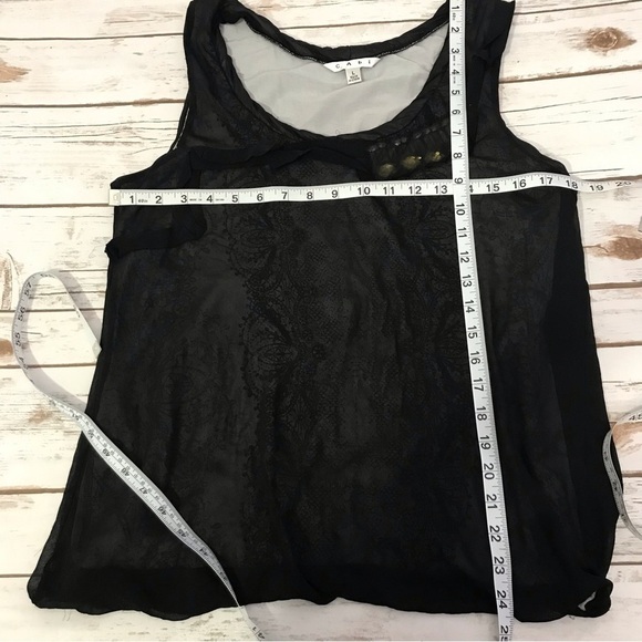 Cabi Style 155 Illusion Black Bubble Tank Top Bejewled size large - Picture 3 of 15